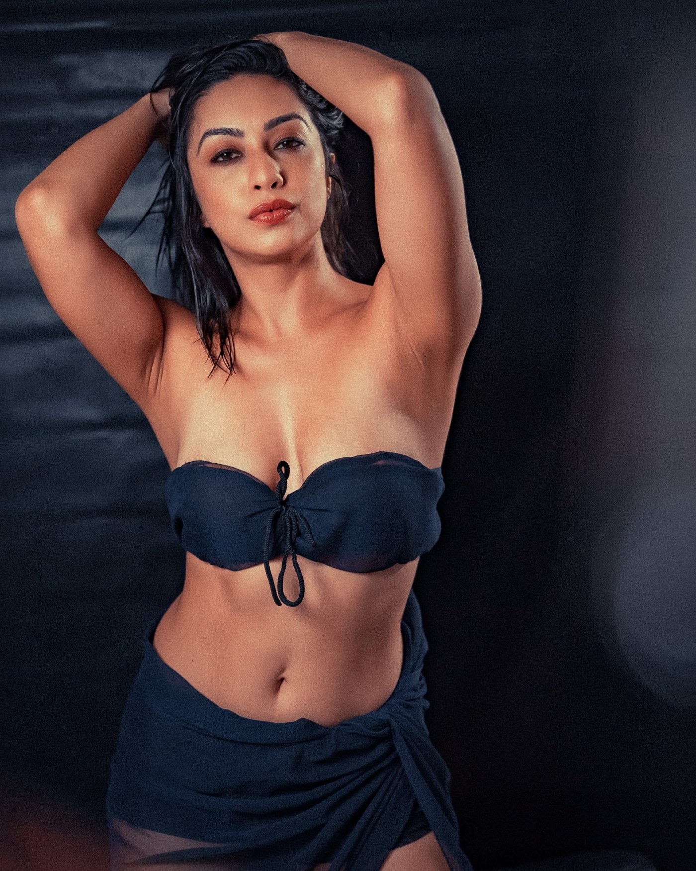 Midnight Blue Dominance: Abigail Pande's Minimalist Evening Portraiture