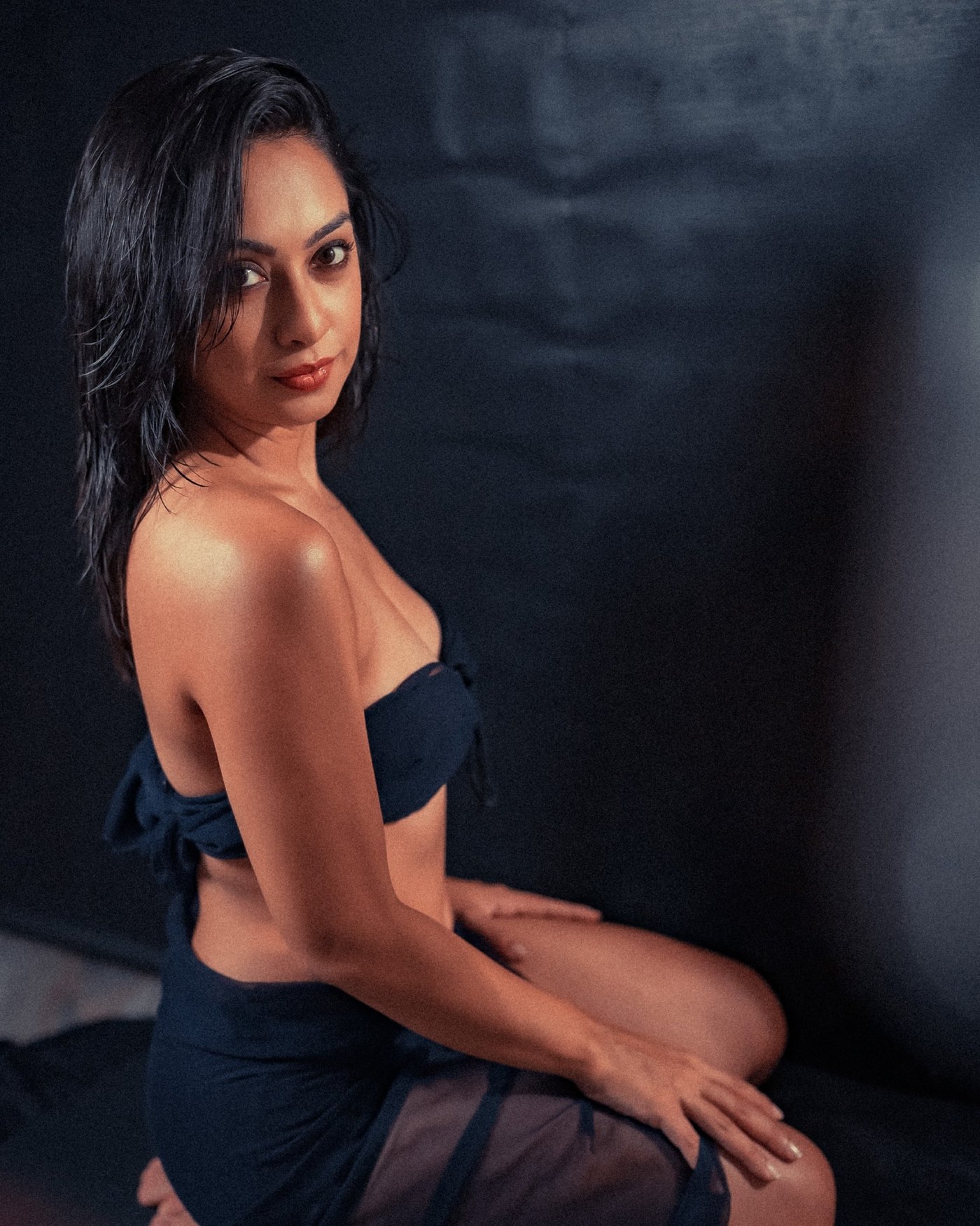 Midnight Blue Dominance: Abigail Pande's Minimalist Evening Portraiture