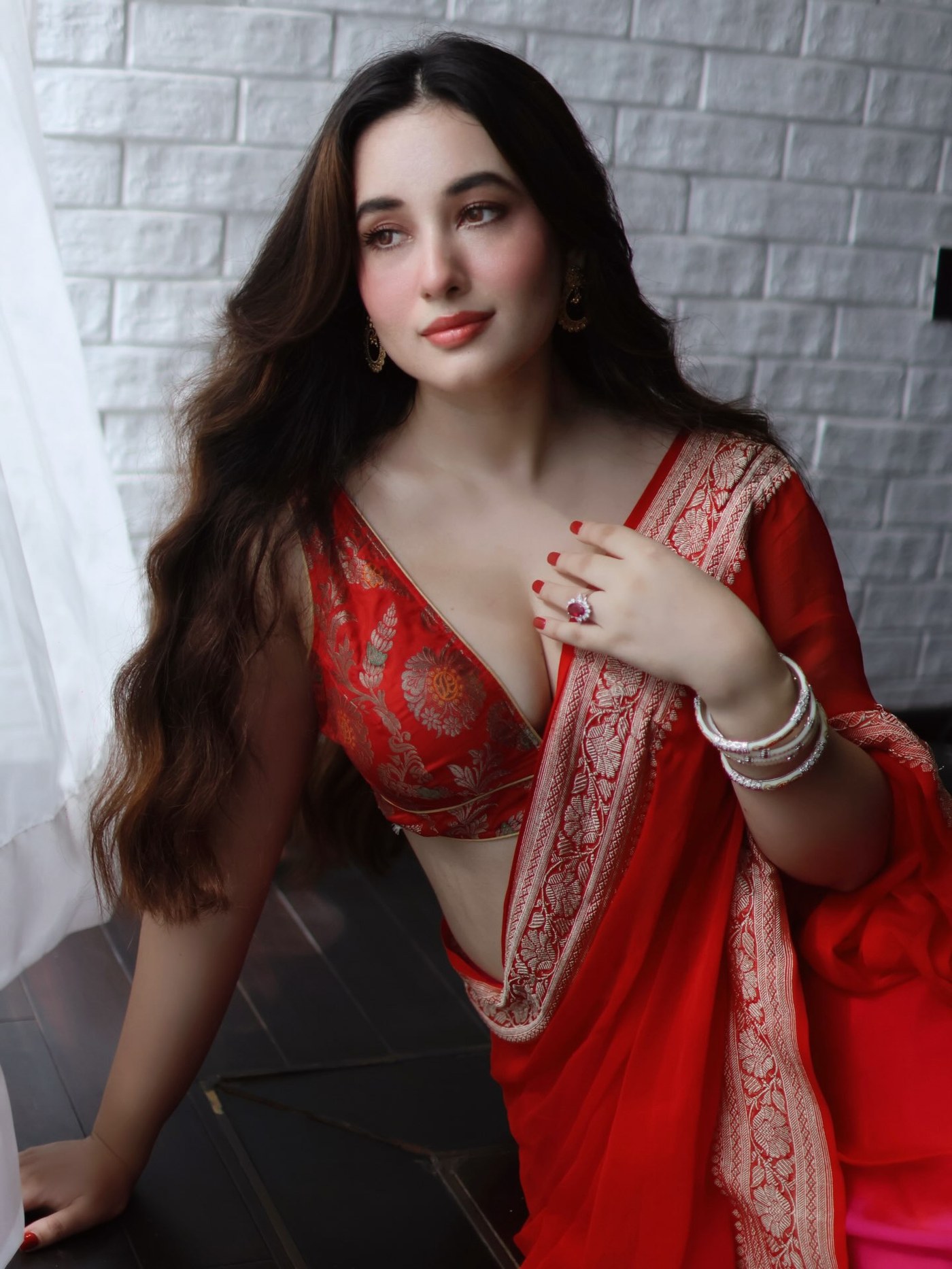 Aditi Budhathoki's Red Saree Magic: A Masterclass in Ethnic Glamour