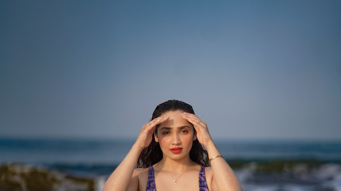 Aditi Mistry's Viral Purple Mermaid Swimsuit Redefines Beach Fashion
