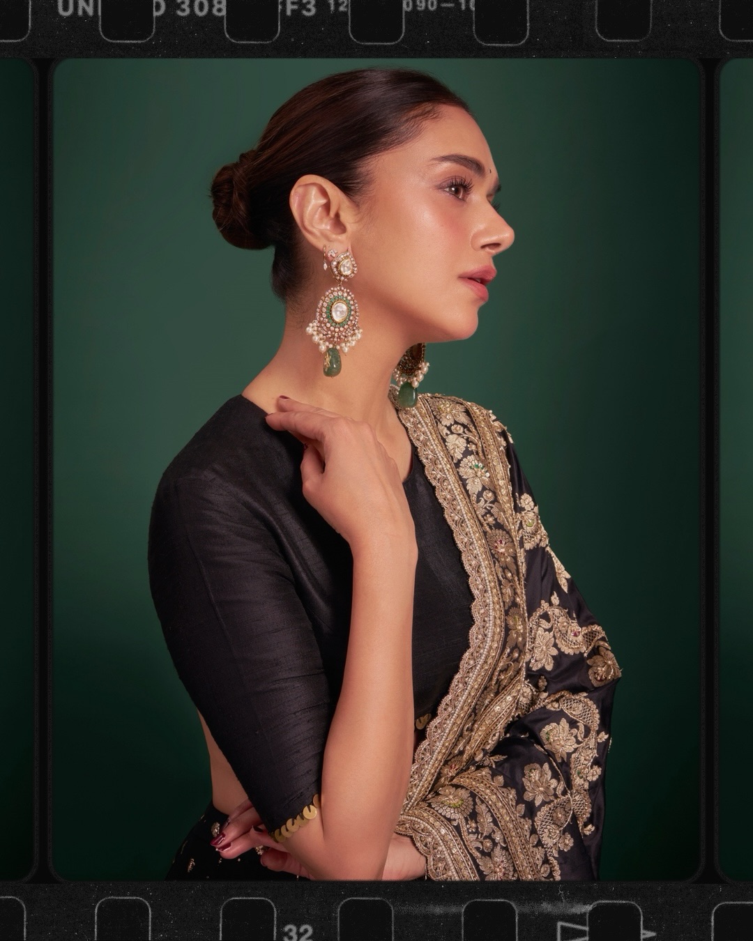 Aditi Rao Hydari showcases a midnight-black lehenga ensemble. - Photos & Updates