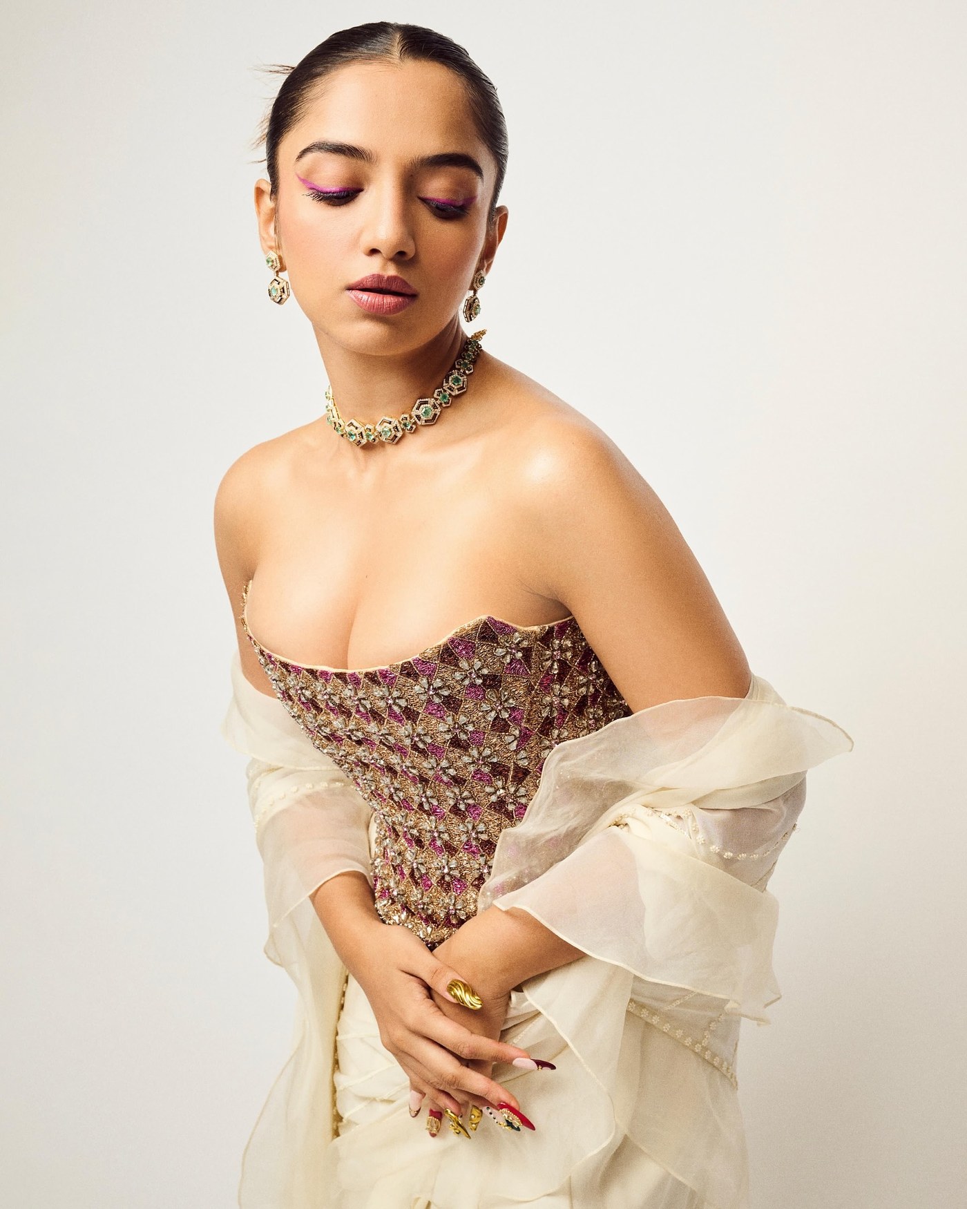 Lehenga Detail: Ahsaas Channa's Embroidered Color Play