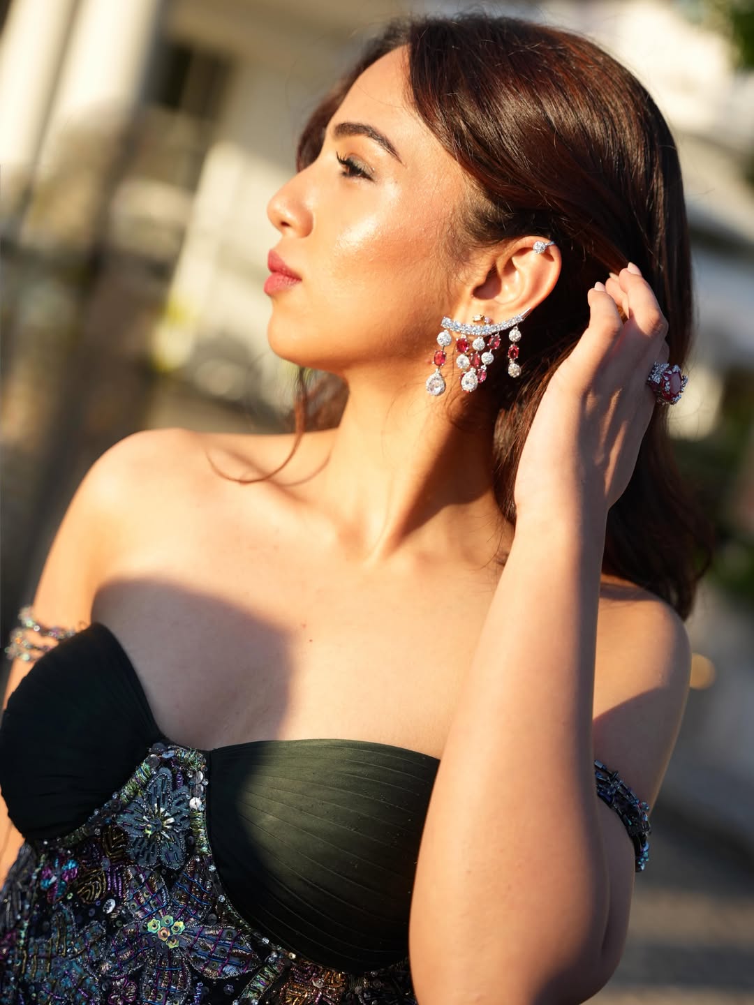 Lehenga Detail: Ahsaas Channa's Embroidered Color Play