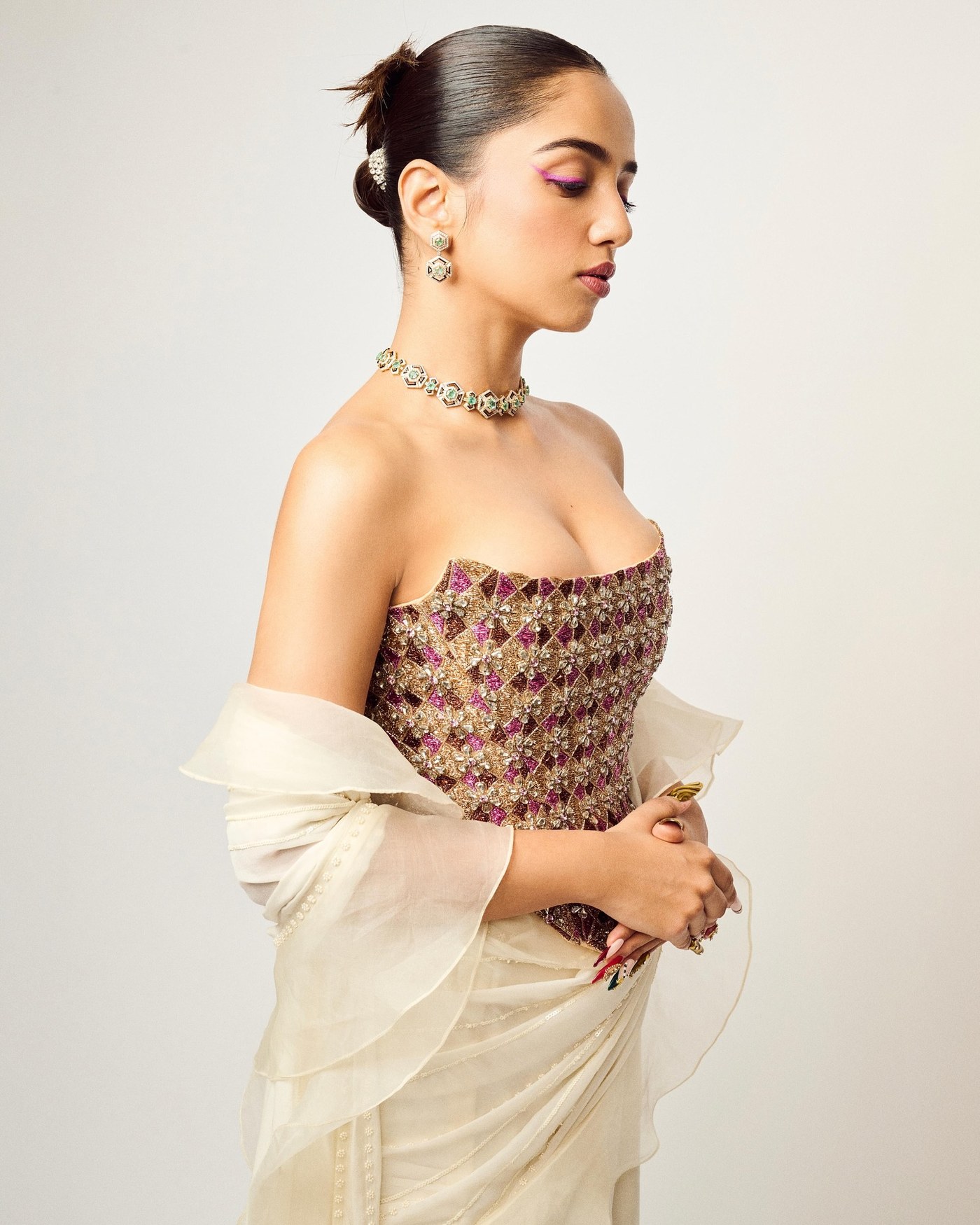 Lehenga Detail: Ahsaas Channa's Embroidered Color Play