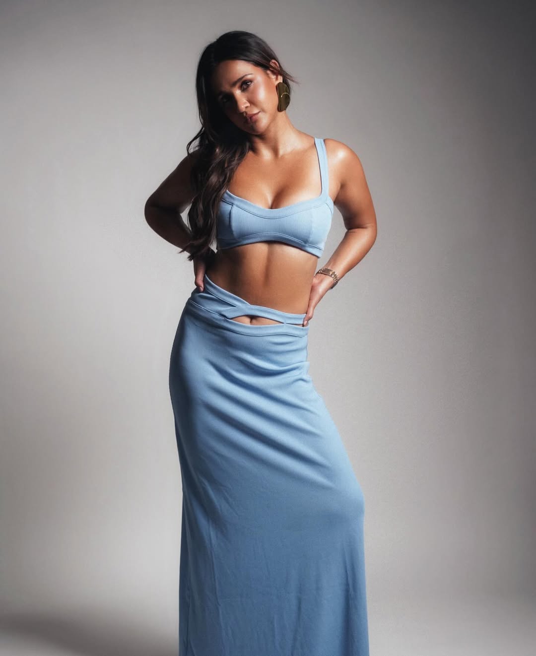 Aisha Sharma Sings a Bold Tune in Stunning Blue Glamour