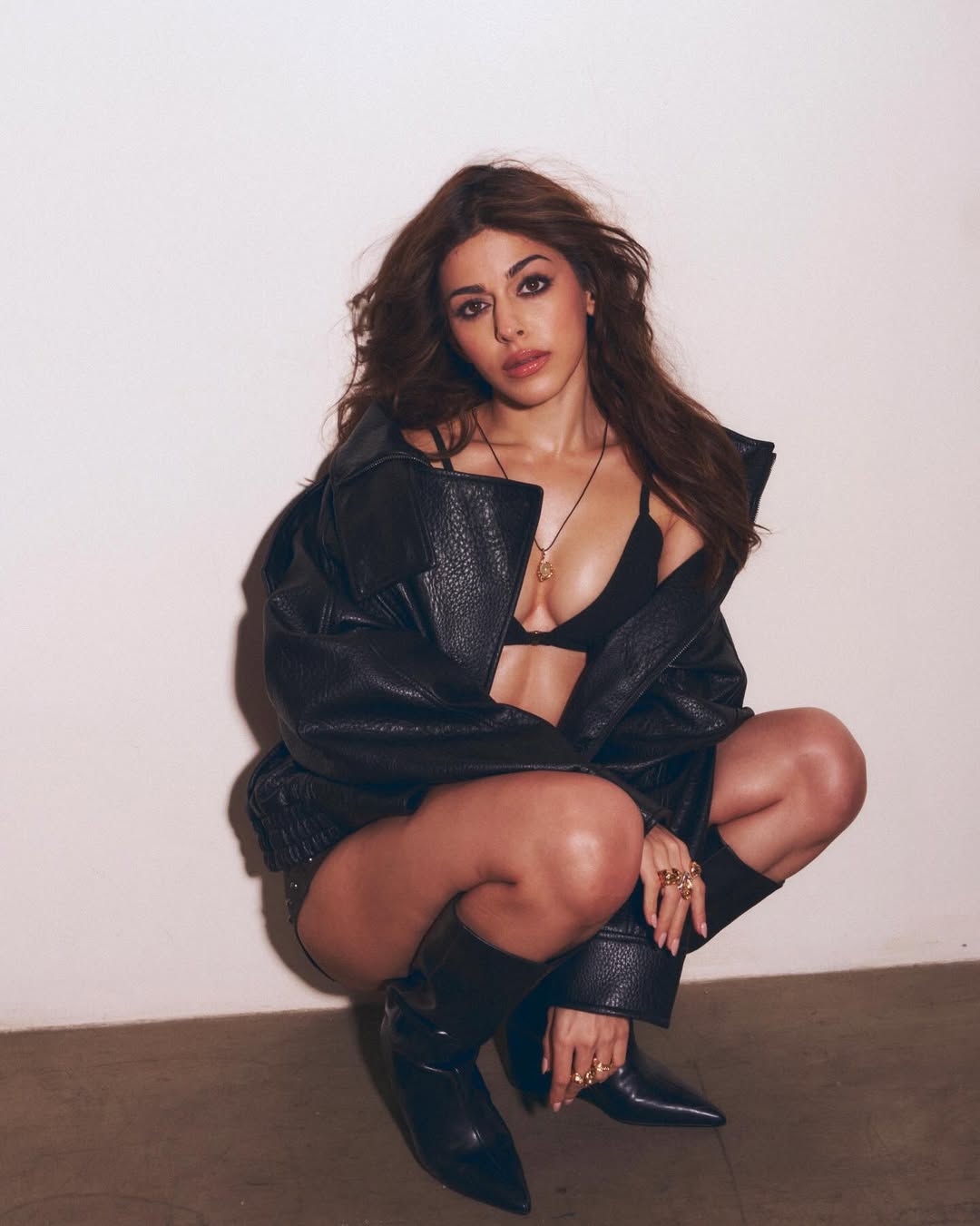 Alaya F's Edgy Black Leather Look Sets New Trend Standards