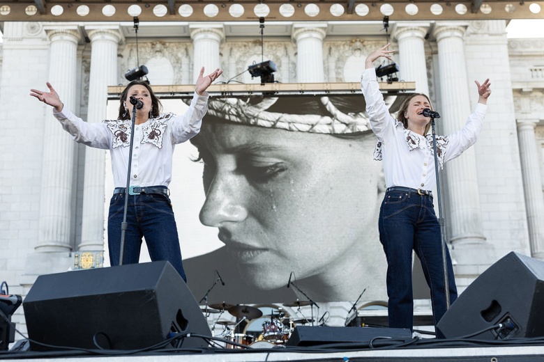 Alyson And Aj Michalka Shine at Pride Celebration Stage
