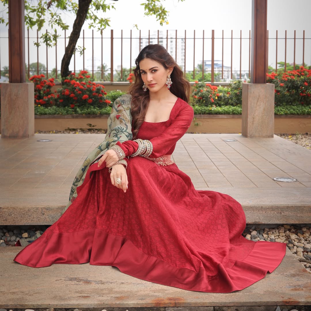 Amyra Dastur's Stunning Red and Gold Outdoor Ensemble