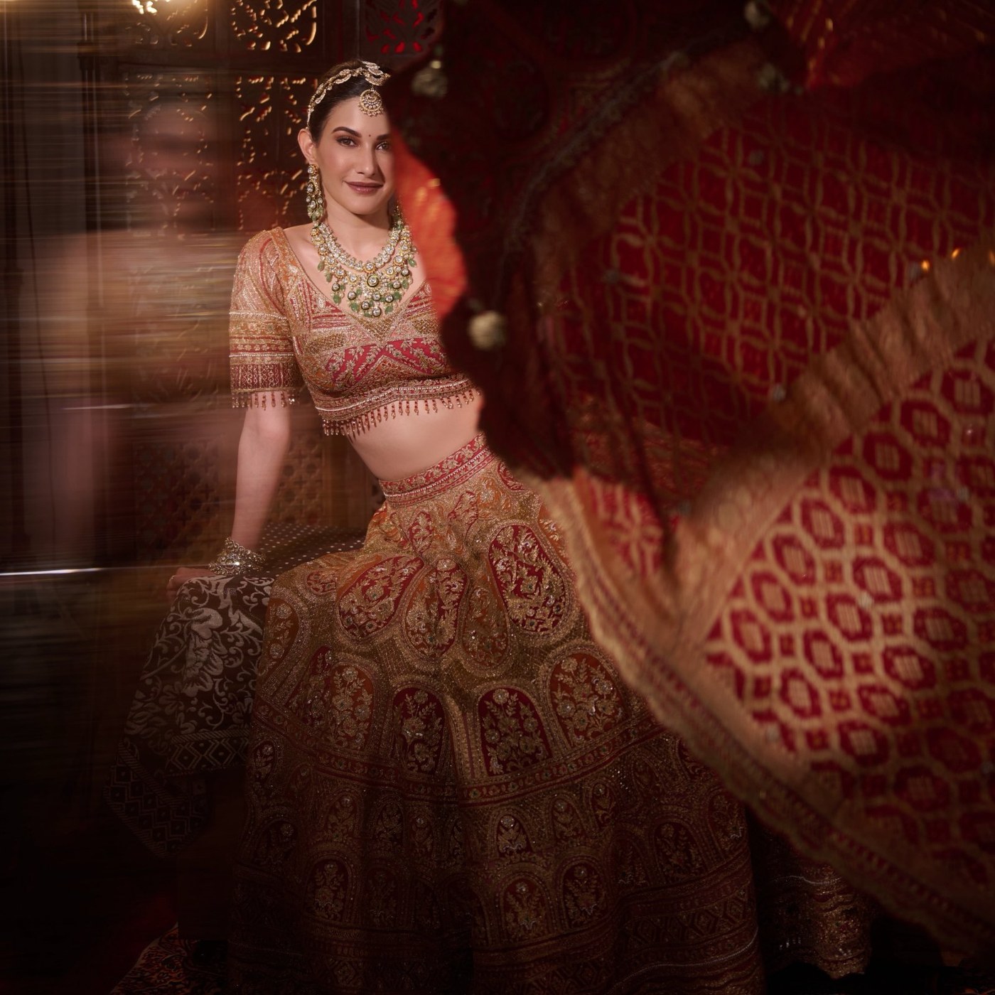 Amyra Dastur Reigns Supreme in Regal Lehenga, Defining Royal Indian Ethnic Fashion