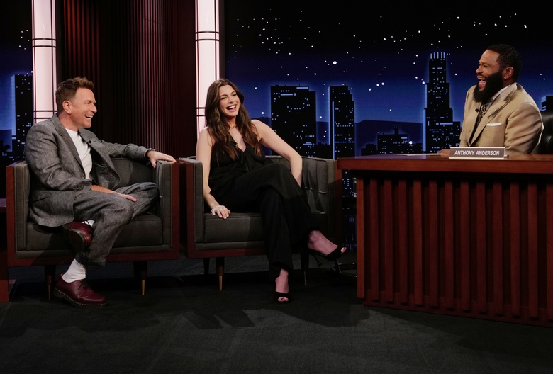 Anne Hathaway makes a stylish entrance while attending Jimmy Kimmel Live on August 10, 2026. - Photos & Updates