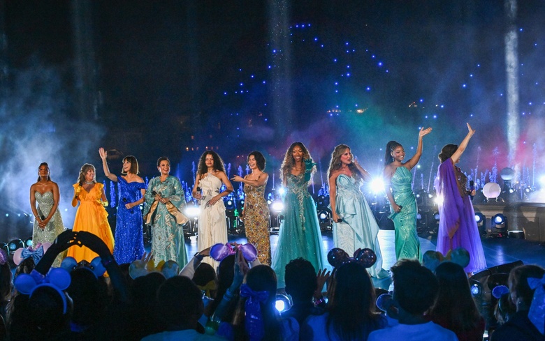Auli I Cravalho is seen shining brightly during a concert celebration event in Anaheim.