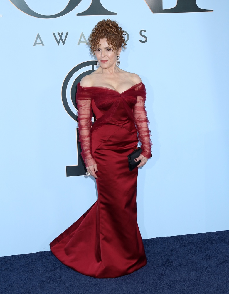 Bernadette Peters posing for a photograph on a red carpet event.