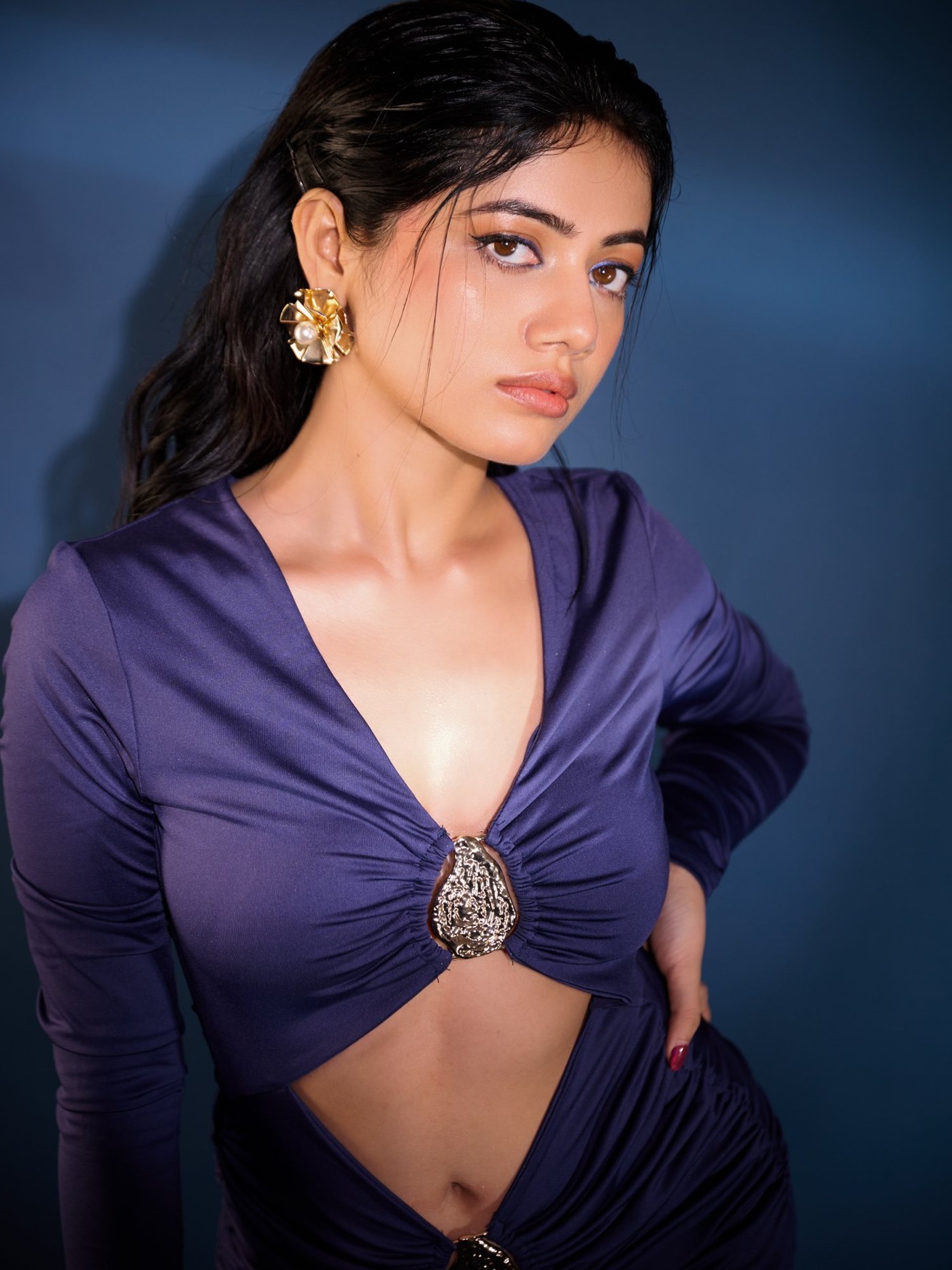 Bhairavi Ardhya Deka Owns the Night in Bold Blue Glamour Statement