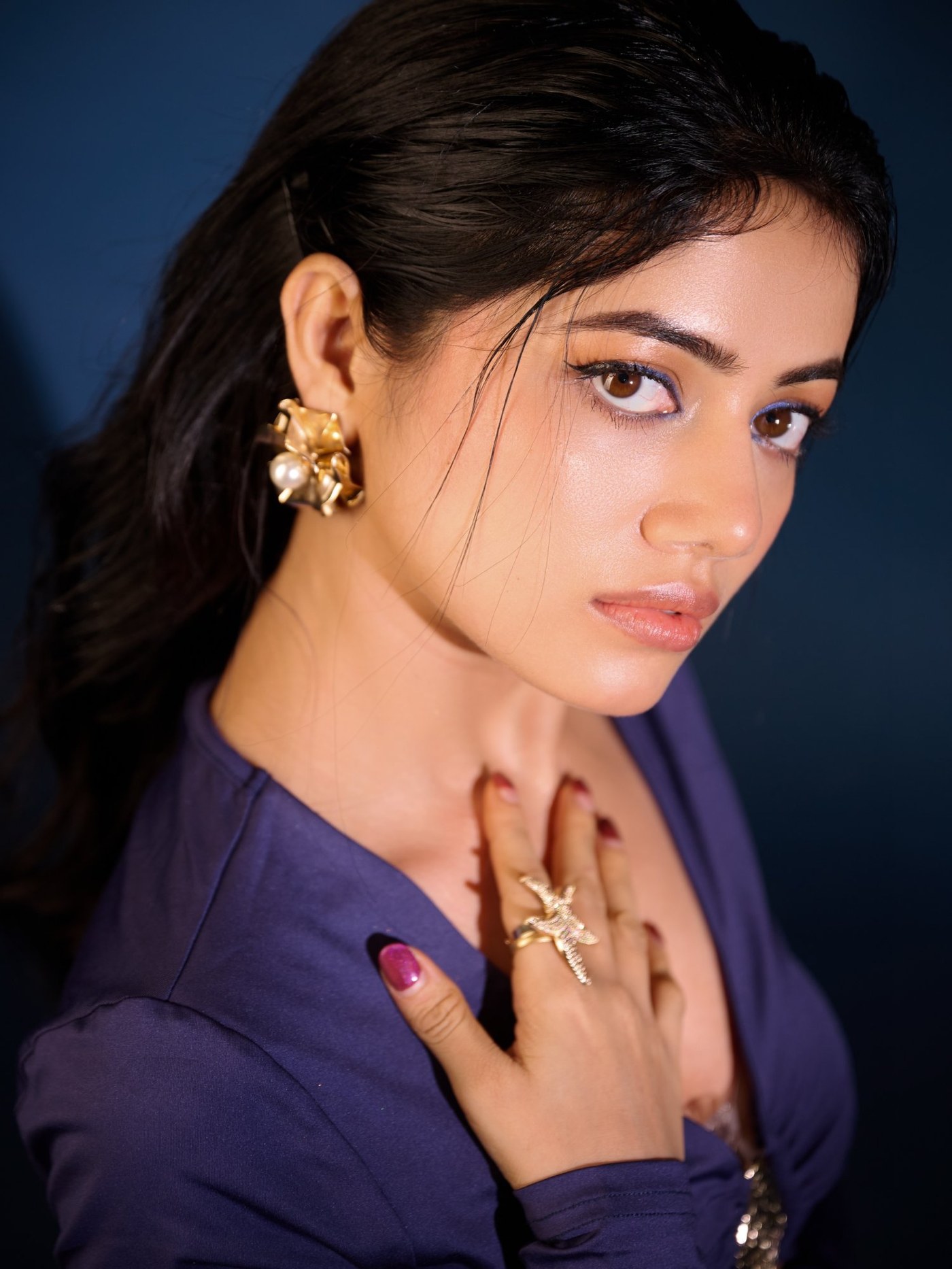Bhairavi Ardhya Deka Owns the Night in Bold Blue Glamour Statement