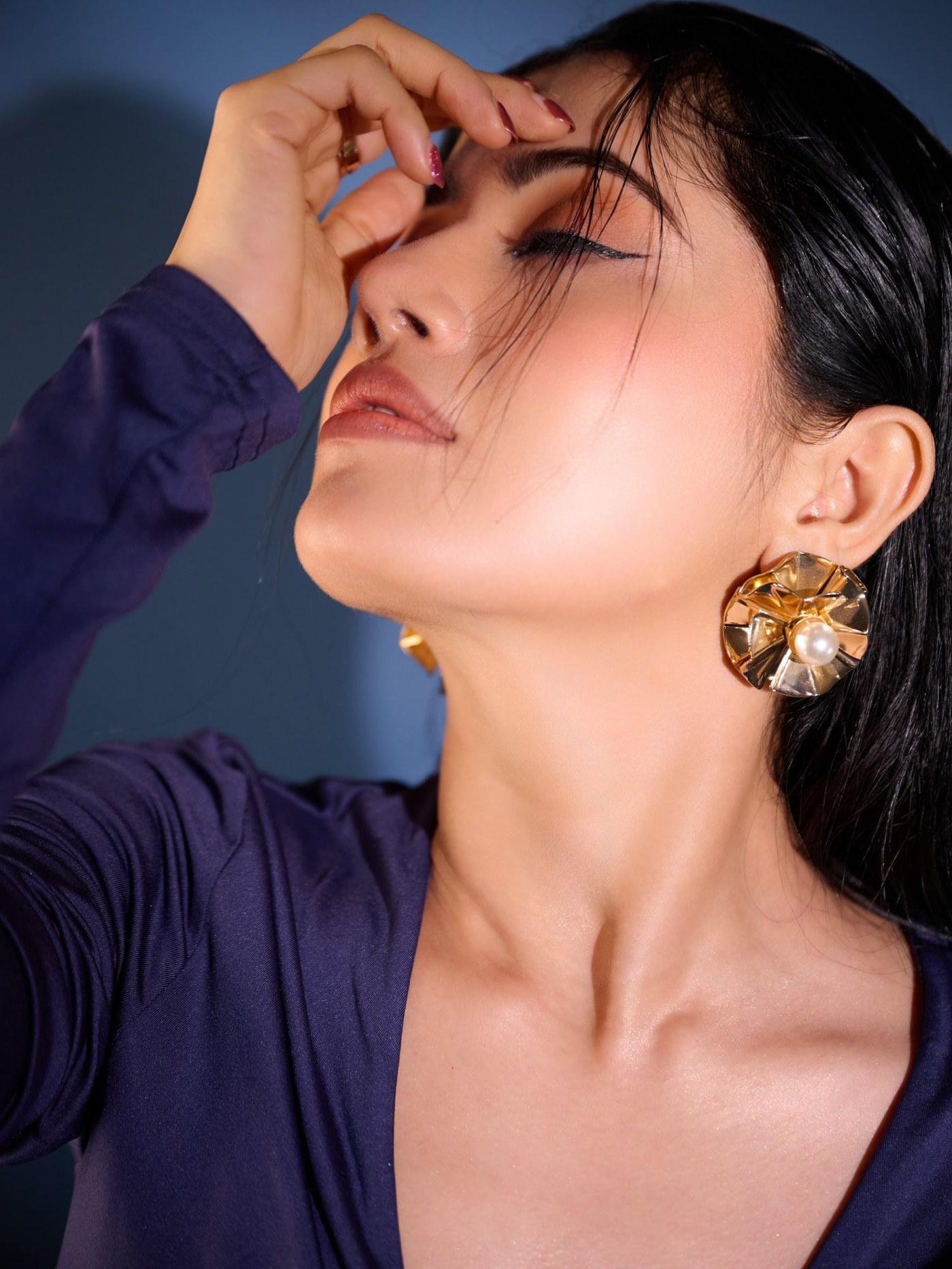 Bhairavi Ardhya Deka Owns the Night in Bold Blue Glamour Statement