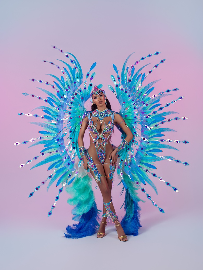 Briana Smith showcases Revel Nation Carnival’s captivating Aeroverse Realms collection during an event in July 2026.
