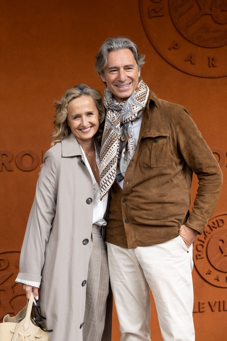 Caroline Roux attends a village photocall during the 2026 French Open in Paris.