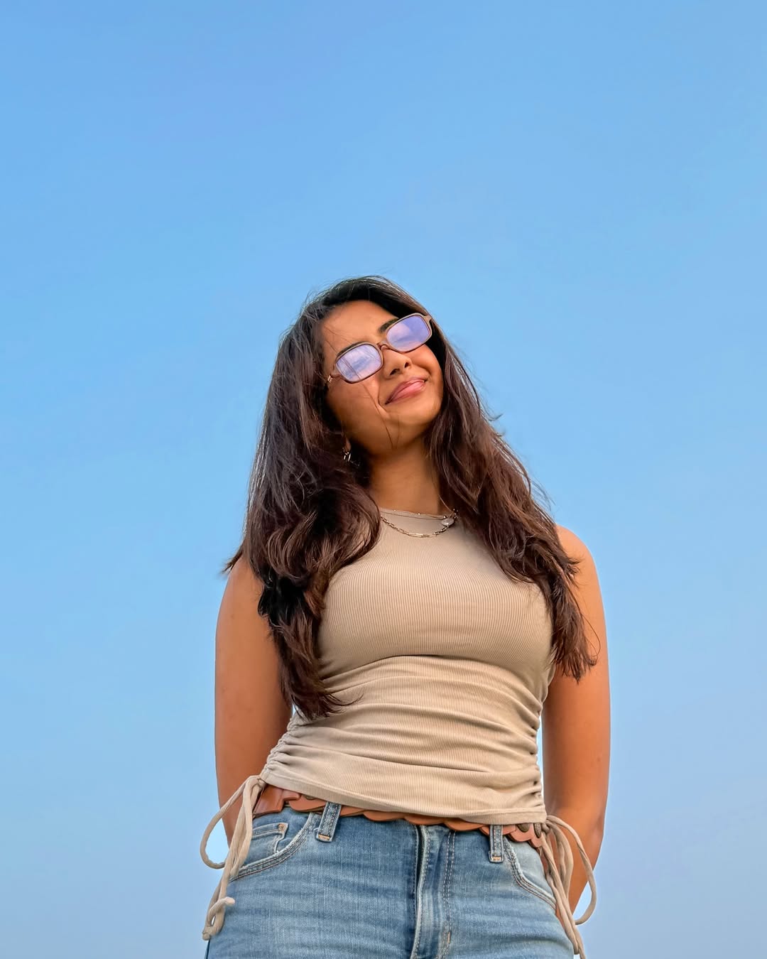 Saisha's Daytime Aesthetic: Floral Shorts and Layered Necklaces