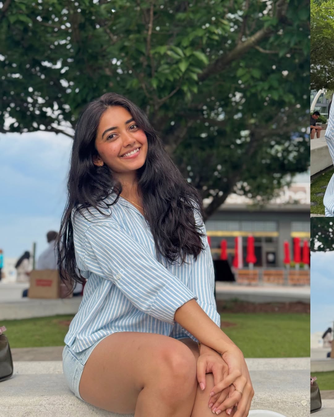 Saisha's Daytime Aesthetic: Floral Shorts and Layered Necklaces
