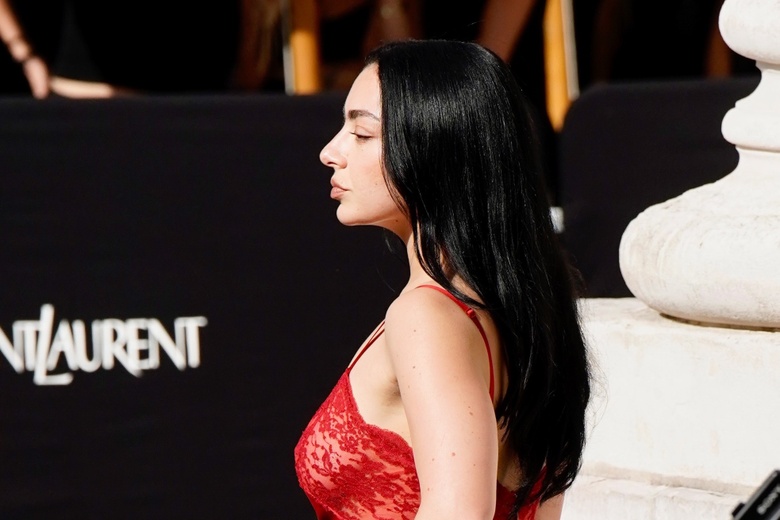 Charli Xcx attends a Saint Laurent menswear show at Paris Fashion Week, looking effortlessly chic and stylish.
