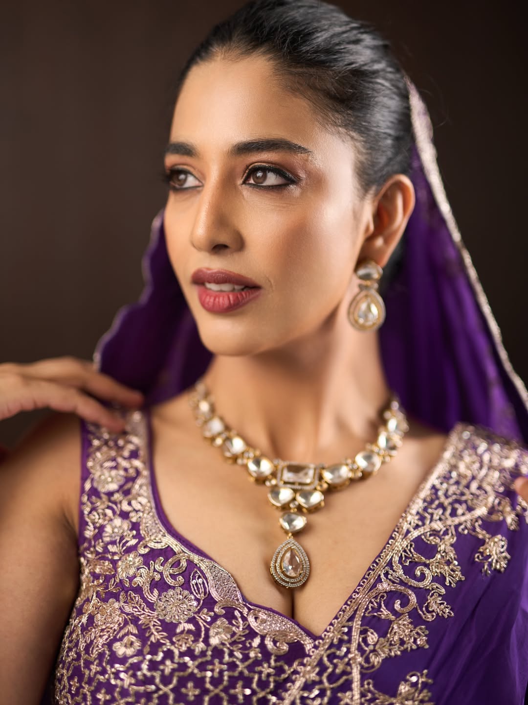 Purple Drape: Daksha Nagarkar's Saree Statement