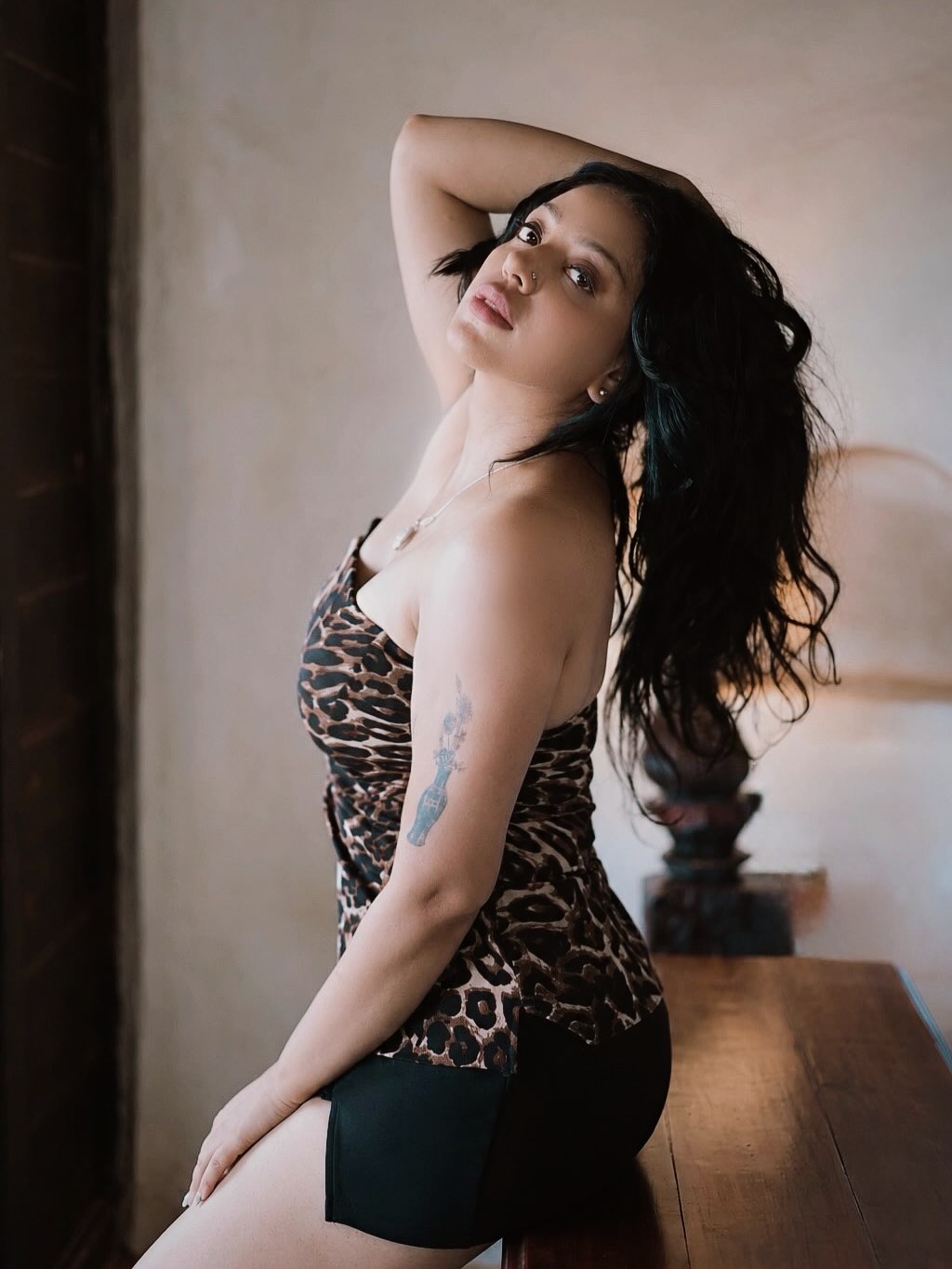 Leopard Print Detail: Deviyani Sharma's Casual Indoor Look