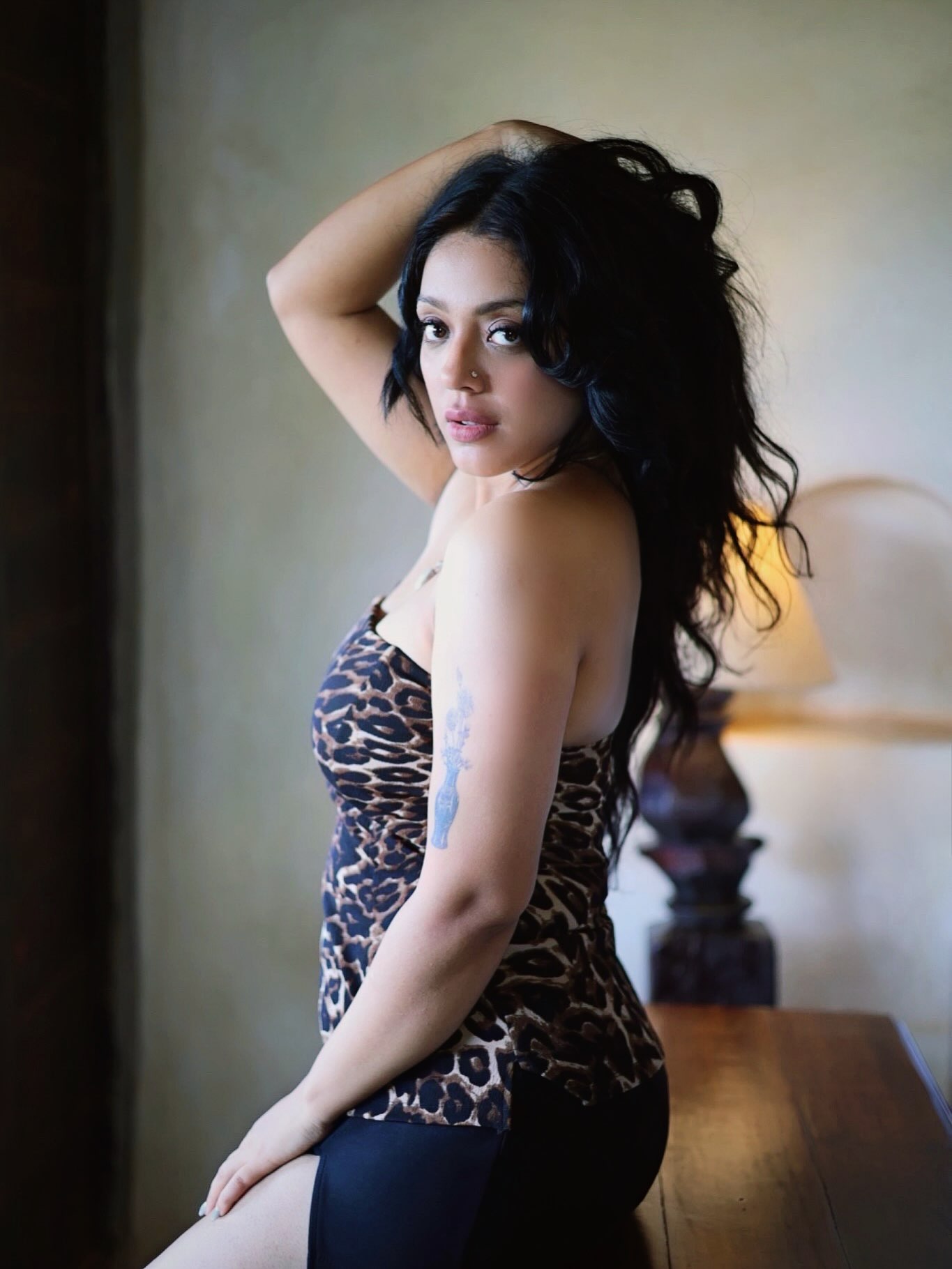 Leopard Print Detail: Deviyani Sharma's Casual Indoor Look