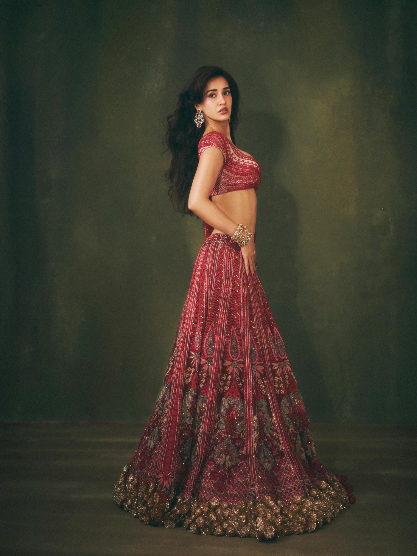 Red Lehenga: Disha Patani Modernizes Festive Indian Formalwear