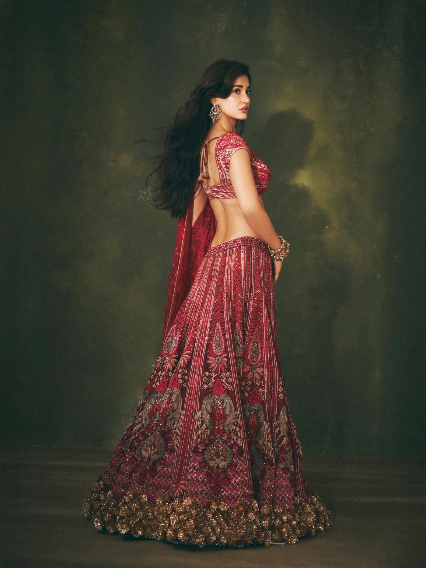Red Lehenga: Disha Patani Modernizes Festive Indian Formalwear