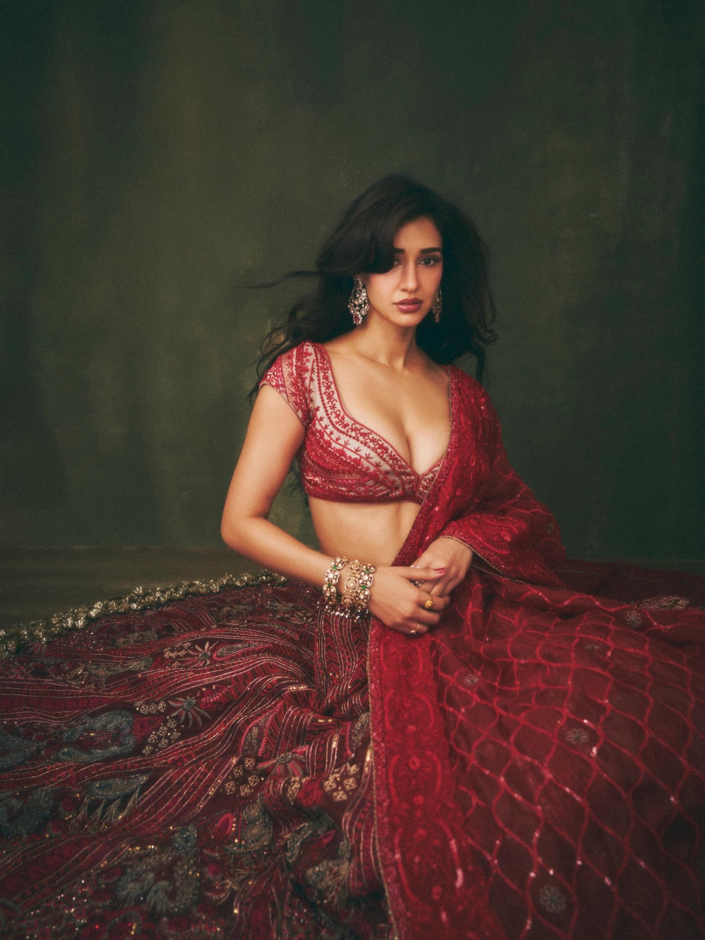 Red Lehenga: Disha Patani Modernizes Festive Indian Formalwear