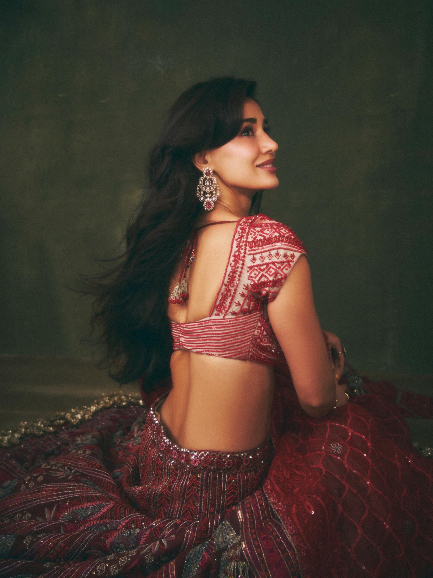 Red Lehenga: Disha Patani Modernizes Festive Indian Formalwear