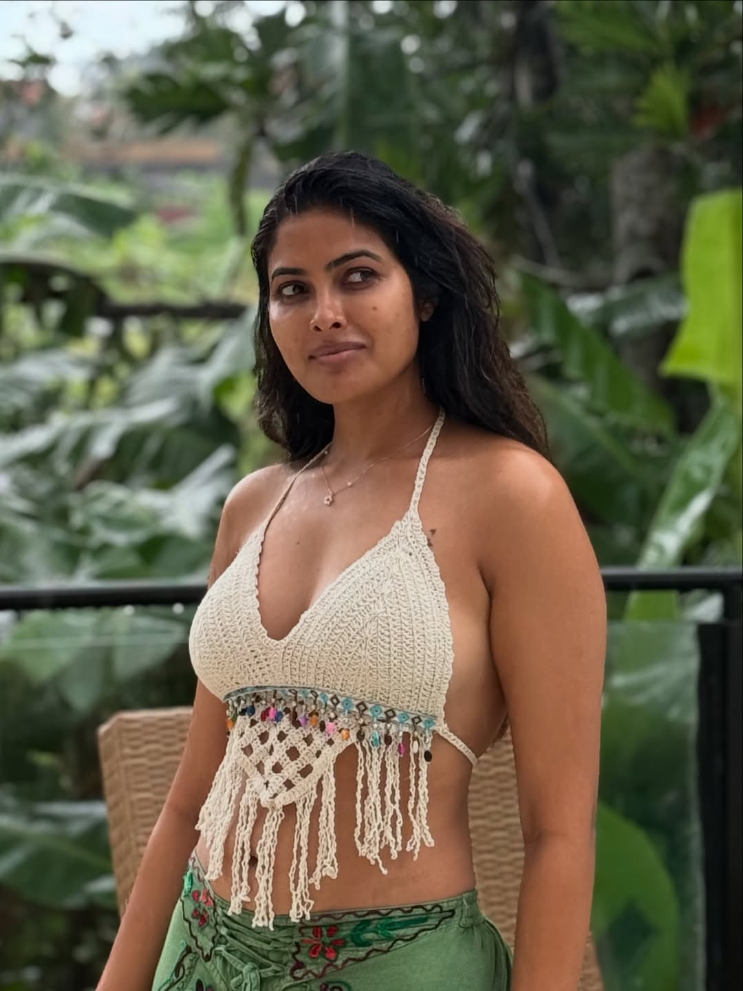 Sheer White Saree: Divi Vadthya's Floral Textile Moment