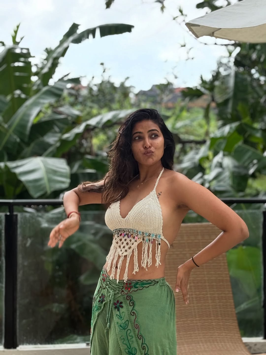 Sheer White Saree: Divi Vadthya's Floral Textile Moment