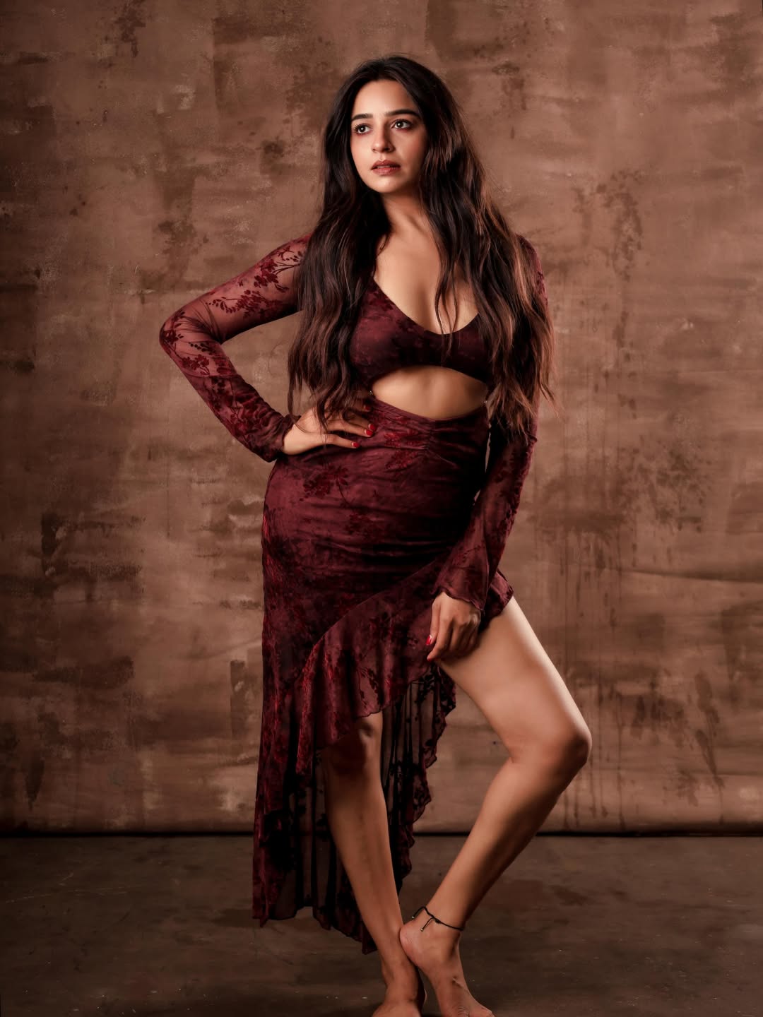 Divya Ganesan's Burgundy Velvet Masterpiece Defines Modern Glamour