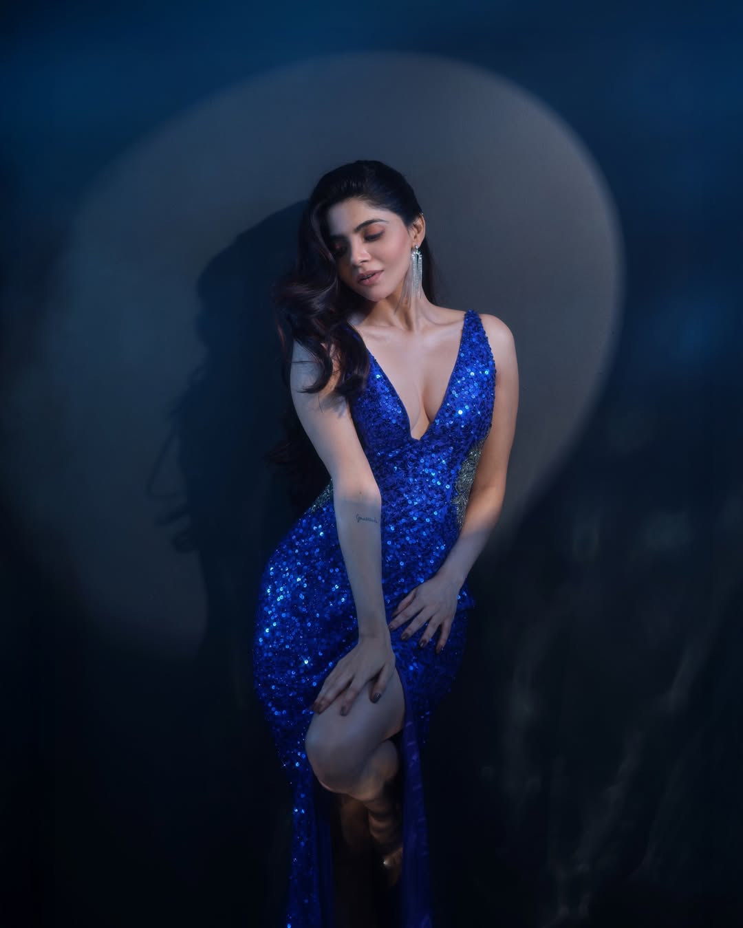 Divyabharathi's Blue Sequin Gown Sets Trend Setting Fashion Goals