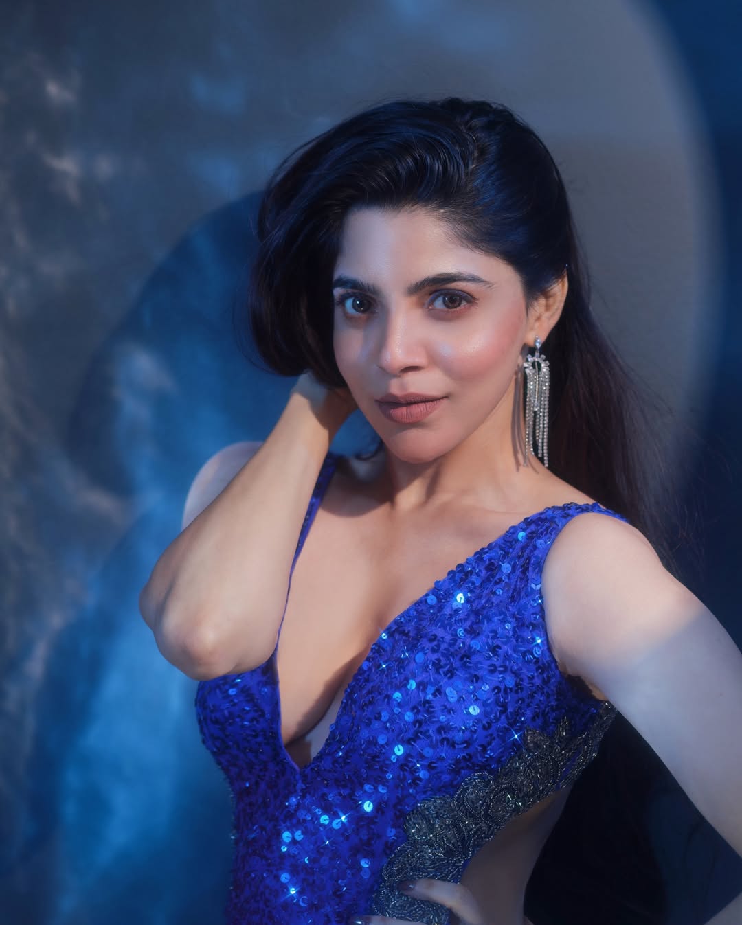 Divyabharathi's Blue Sequin Gown Sets Trend Setting Fashion Goals