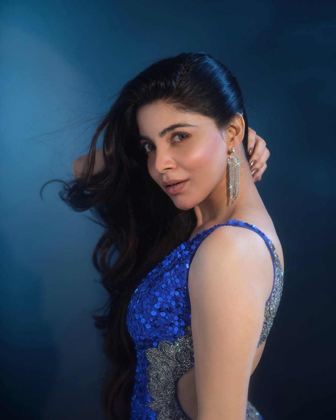 Divyabharathi's Blue Sequin Gown Sets Trend Setting Fashion Goals
