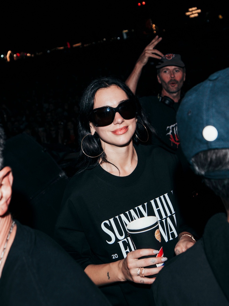 Dua Lipa performs live on stage at the Sunny Hill Festival in Pristina for an unforgettable performance.