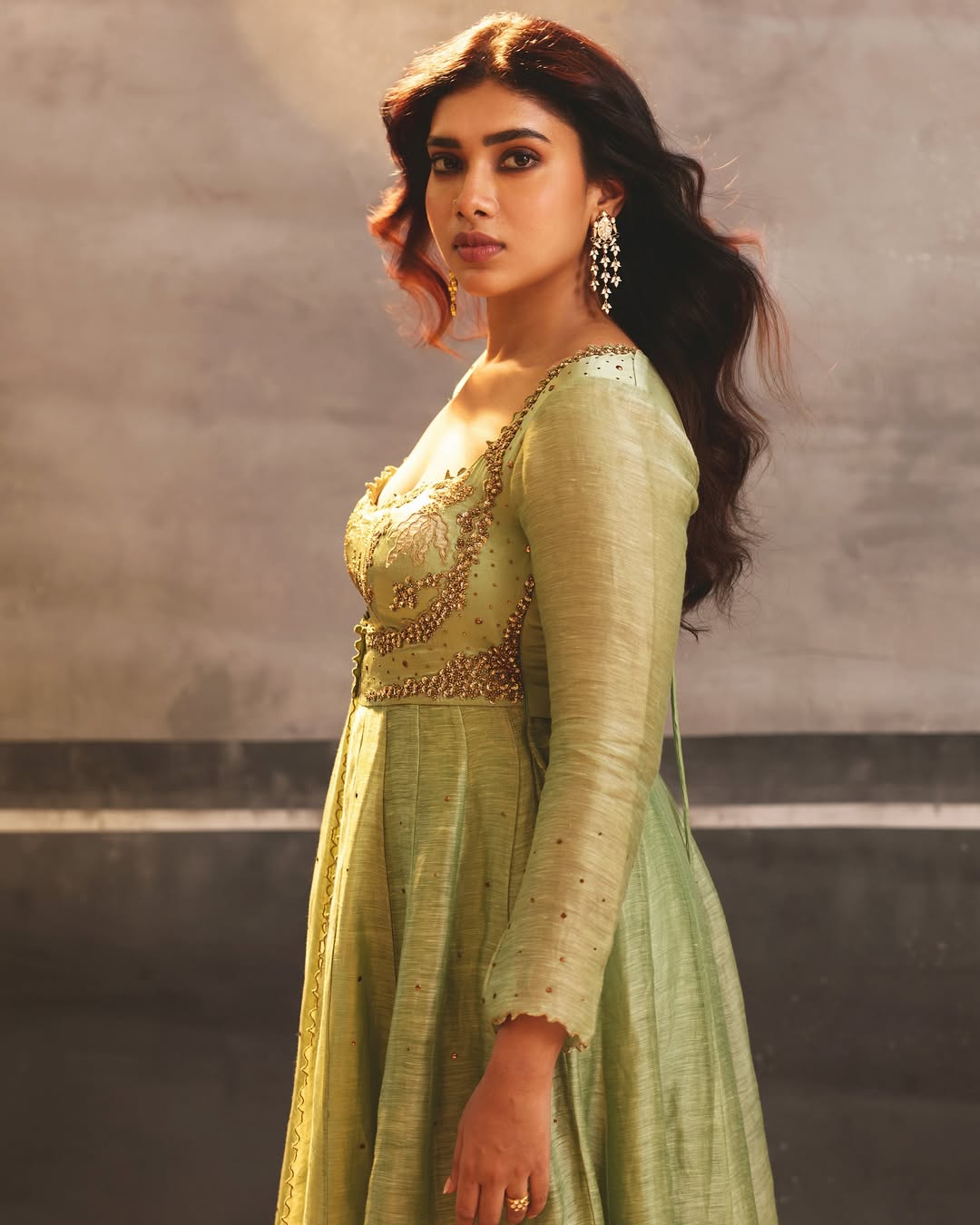 Dushara Vijayan's Ethereal Green Ensemble Captures Attention