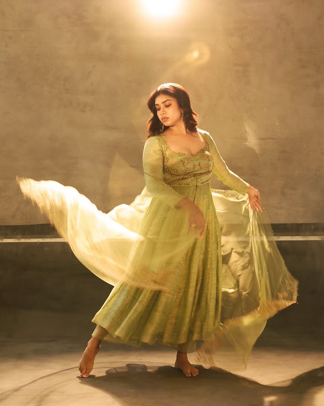Dushara Vijayan's Ethereal Green Ensemble Captures Attention