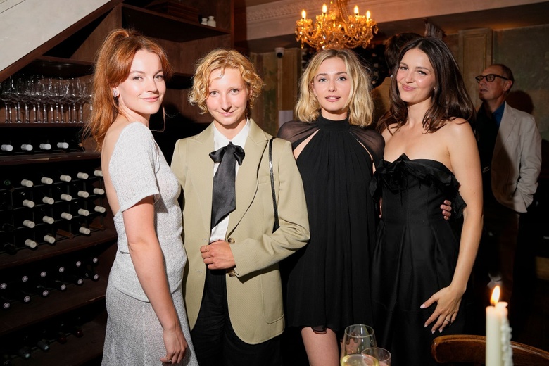 Ella Hunt is pictured attending an event or photoshoot with a polished and elegant look.