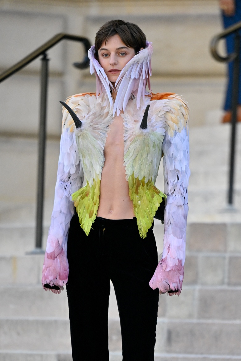Emma Corrin’s Parisian Moment at Schiaparelli Haute Couture
