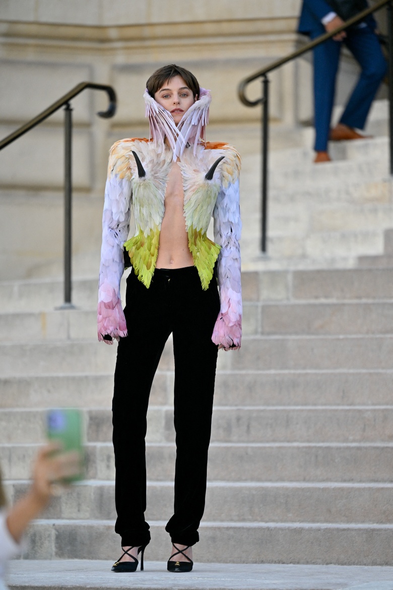 Emma Corrin’s Parisian Moment at Schiaparelli Haute Couture