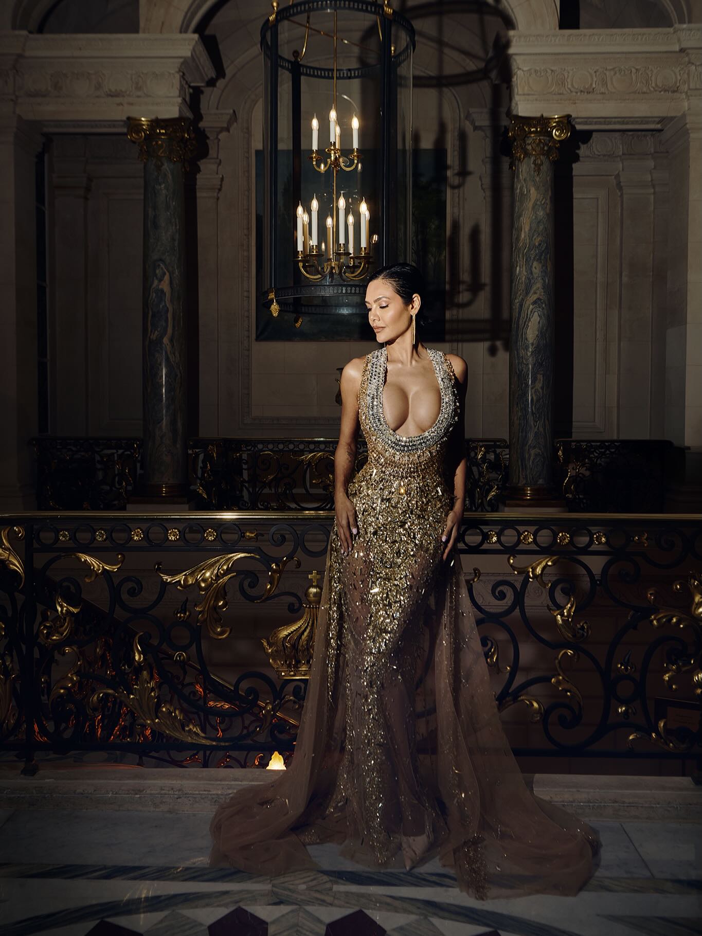 Esha Gupta's Royal Glamour: Defining Couture with Tony Ward's Latest Masterpiece