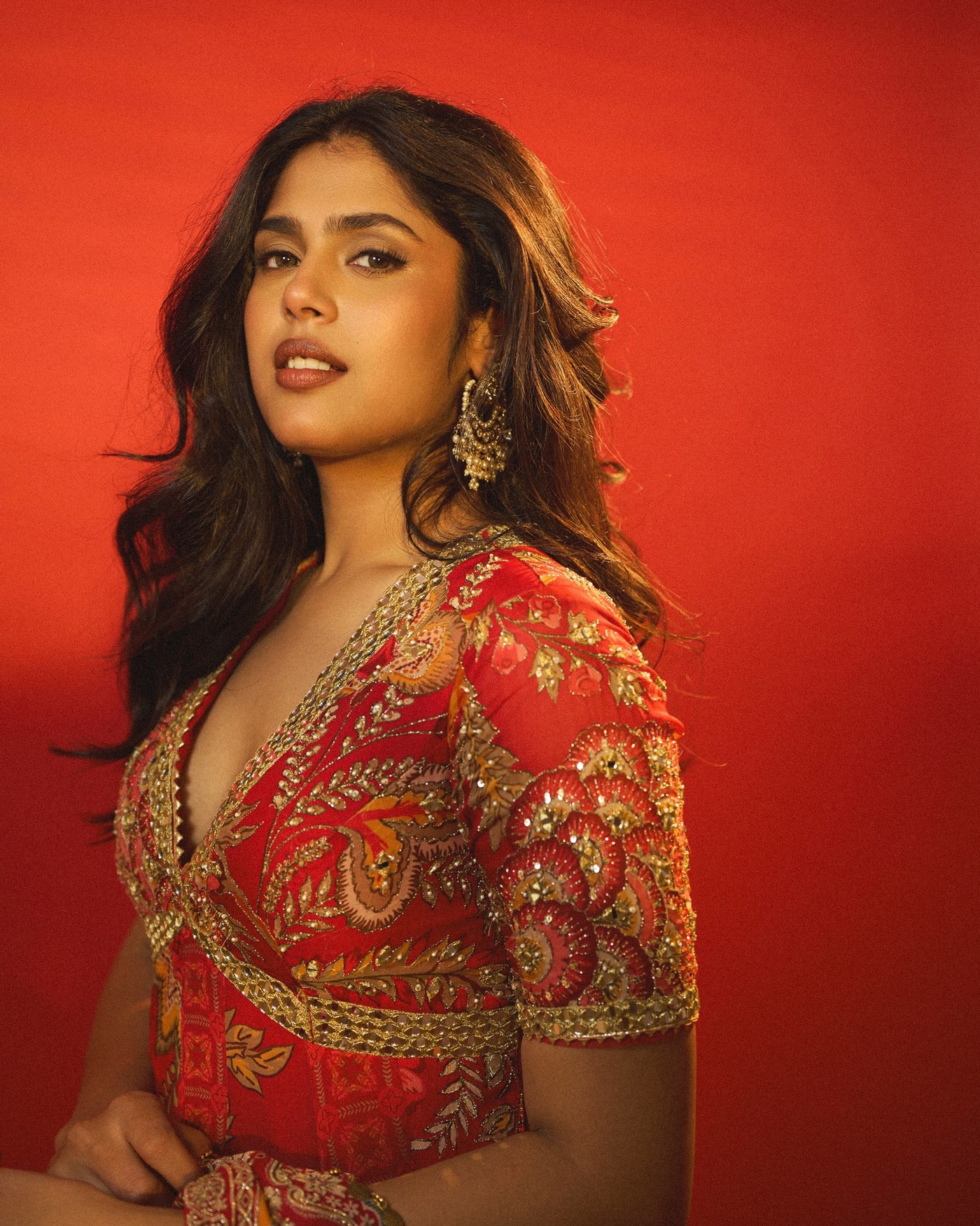 Faria Abdullah in Rich Red: Textile Focus