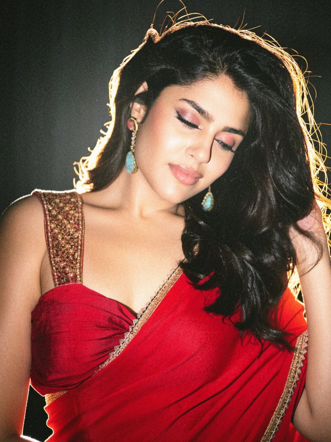 Faria Abdullah in Rich Red: Textile Focus