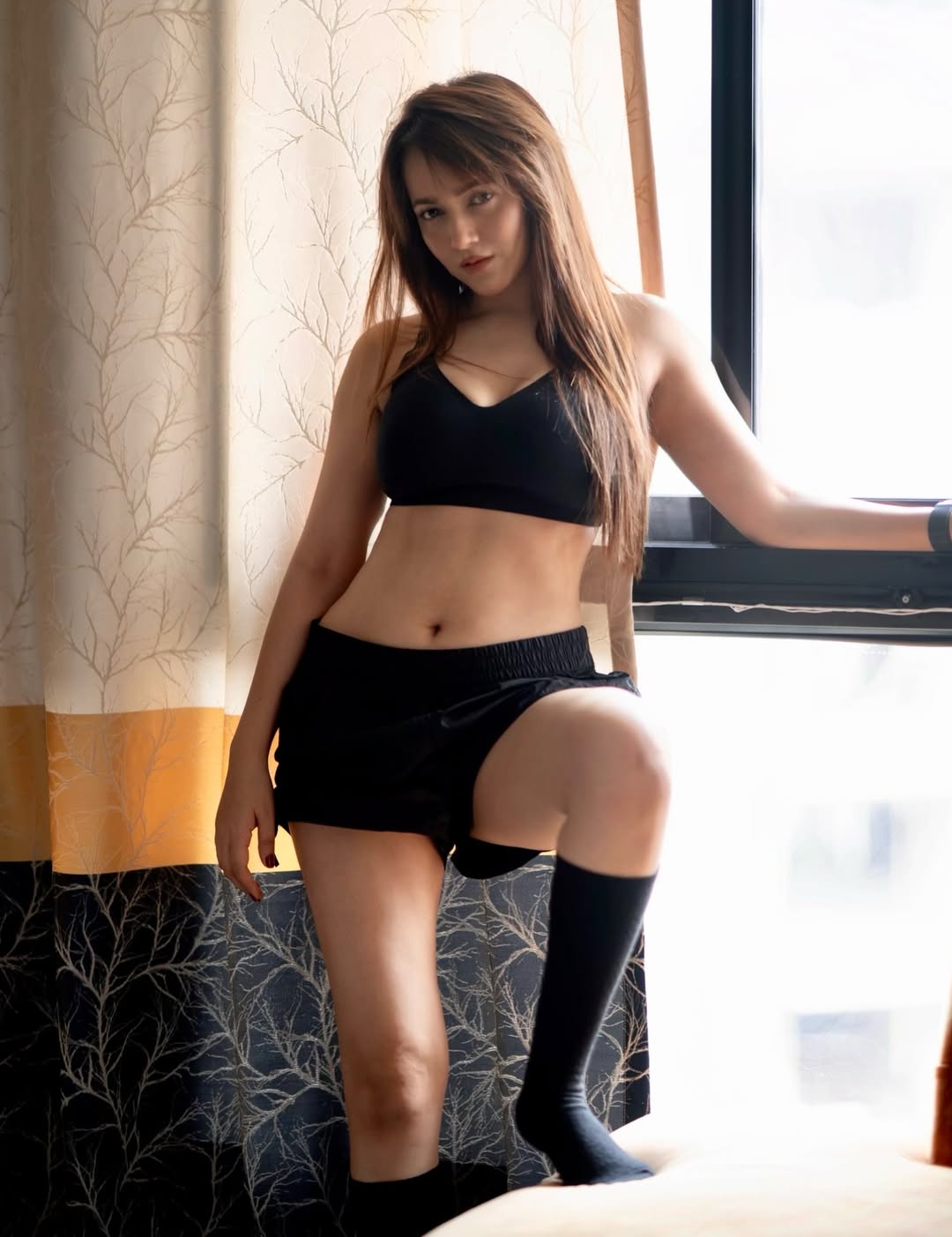 Himani Sharma's Bold Athleisure Style Black Glamour