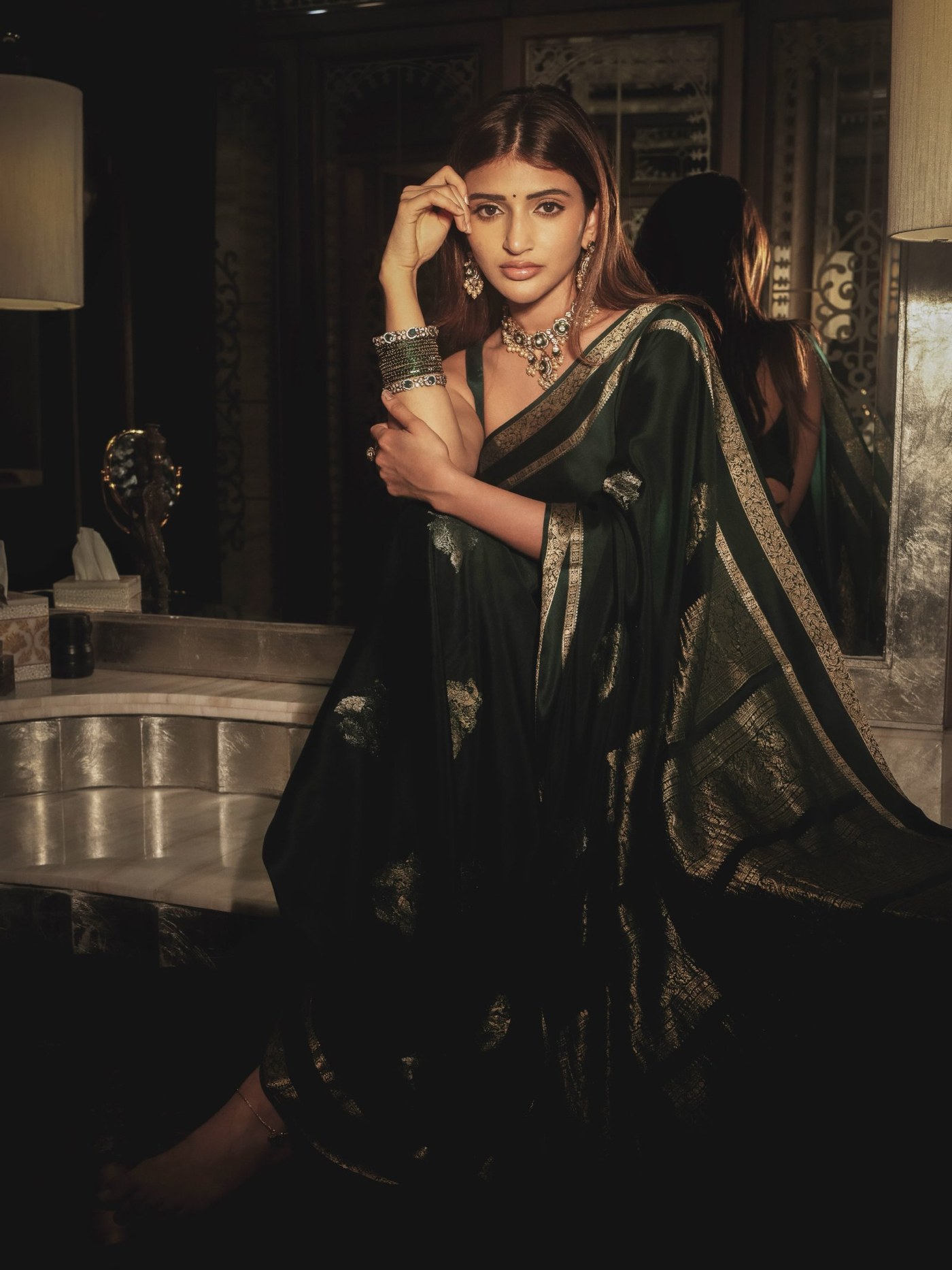 Sreeleela's Green Saree Glow: Effortlessly Elegant Indian Fashion