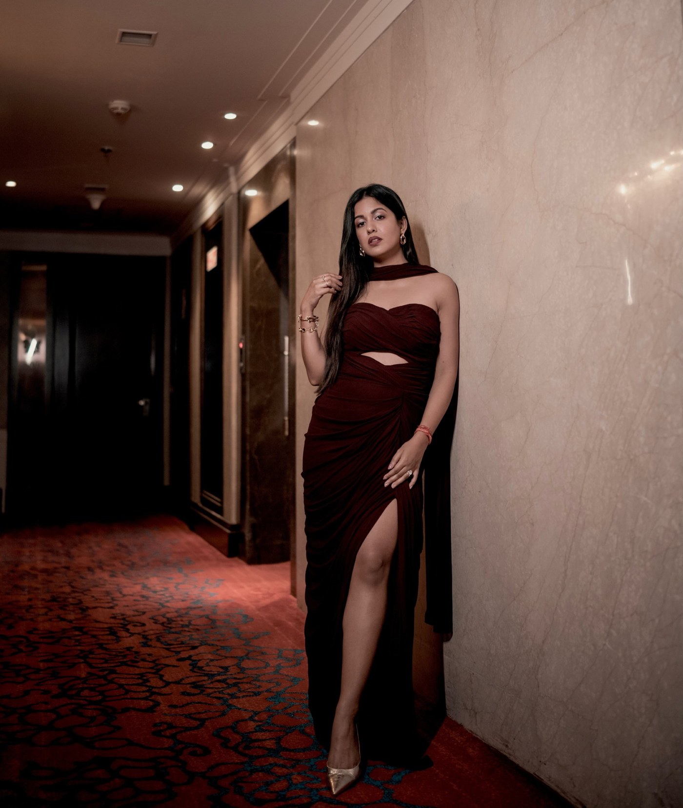 Ishita Dutta Steals the Spotlight in Maroon Glamour!