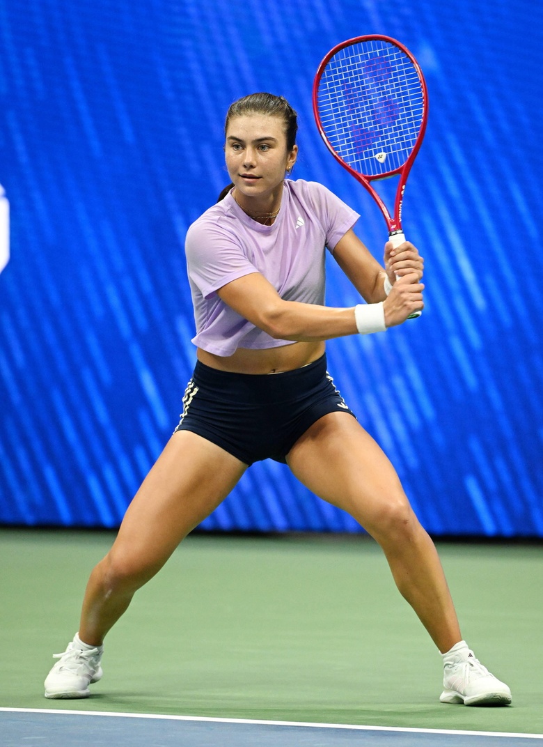 Iva Jovic on Court: Capturing Focus and Power at the US Open